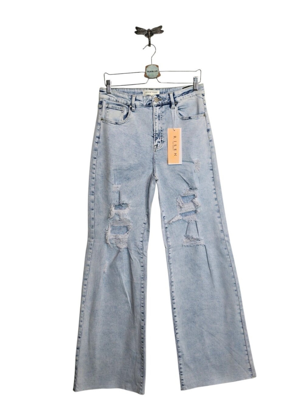 Risen Jeans Georgia - Light Wash Wide Leg Long Tall Inseam 13/31 NWT - Picture 3 of 14